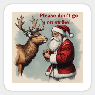 Santa Clause and Reindeer Sticker